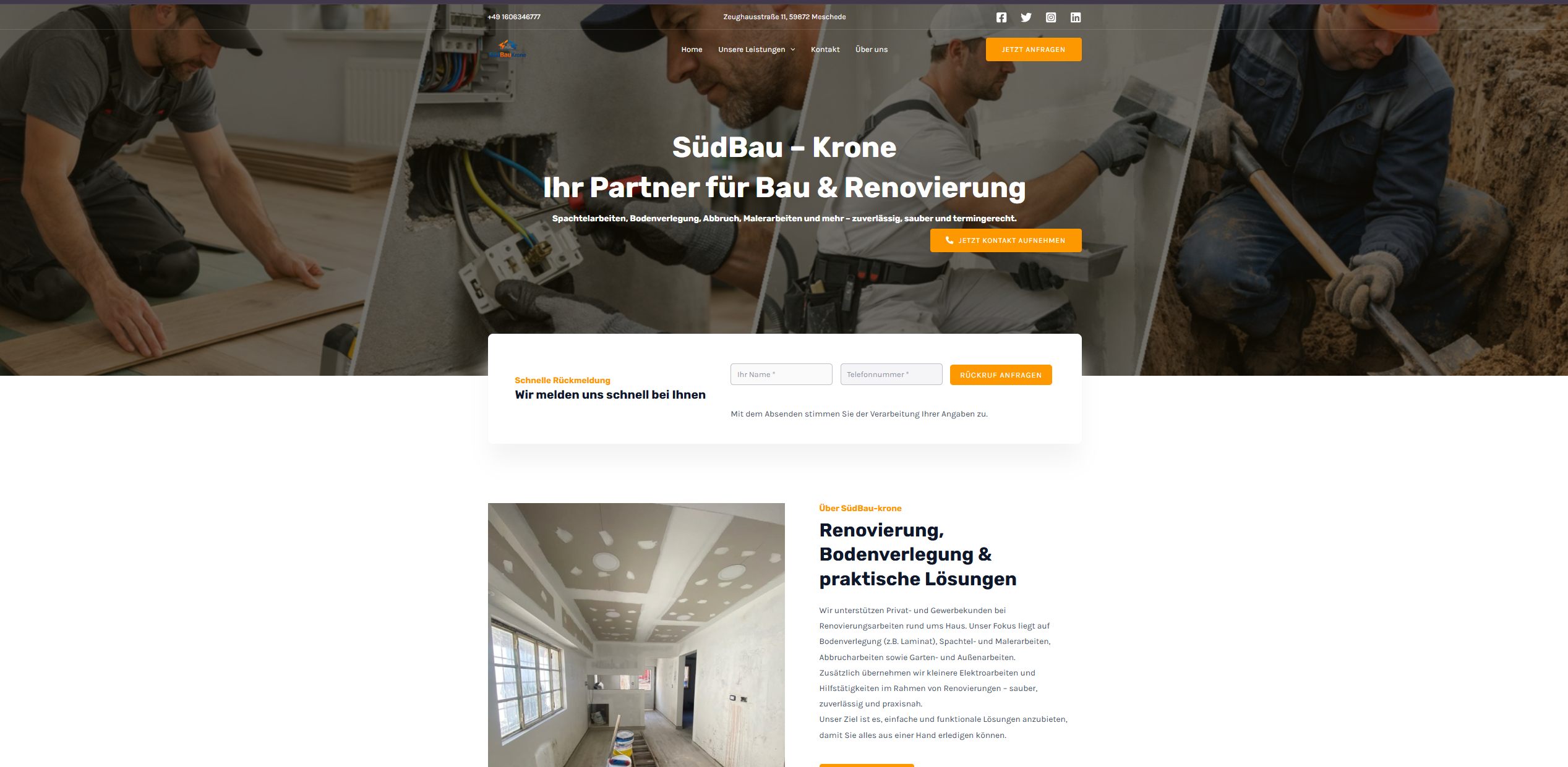Beispiel einer von on-spec gestalteten Website